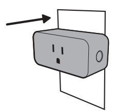 Illustration showing to plug in the Ring Smart Plug to an outlet.