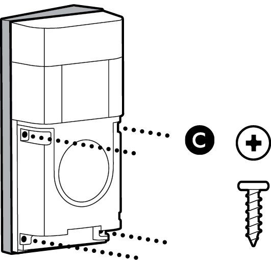 Installing the corner plate for Battery Doorbell Pro. 