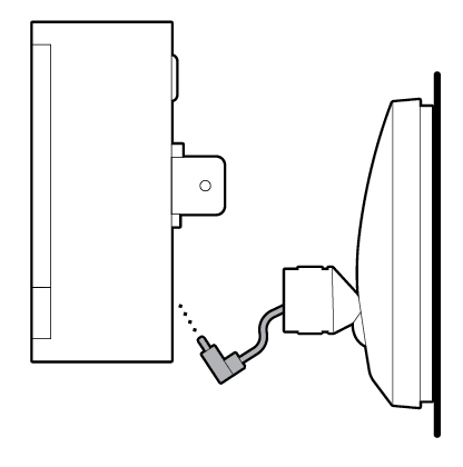 Illustration to show plugging the USB-C cable on the junction box cover mount into the camera.