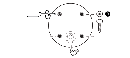Technical diagram showing screw and bolt assembly steps