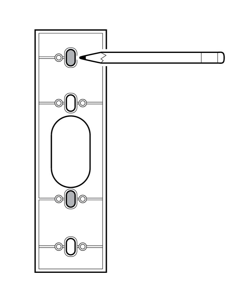 Illustration to show where to mark the screw holes for your Wedge Kit.