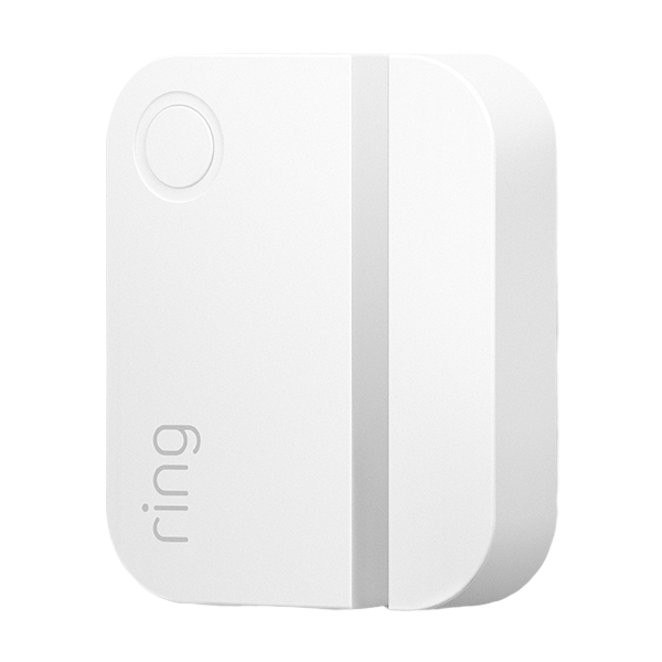 Contact Sensor (2nd Gen) with a red circle light on for three seconds in the top right corner, then off, across from the word "Ring."