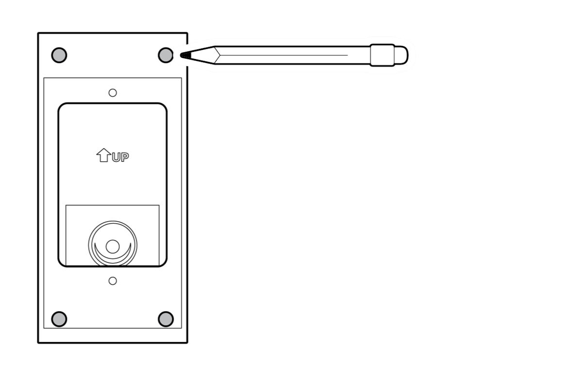 Pencil pointed where template marks are to be drawn