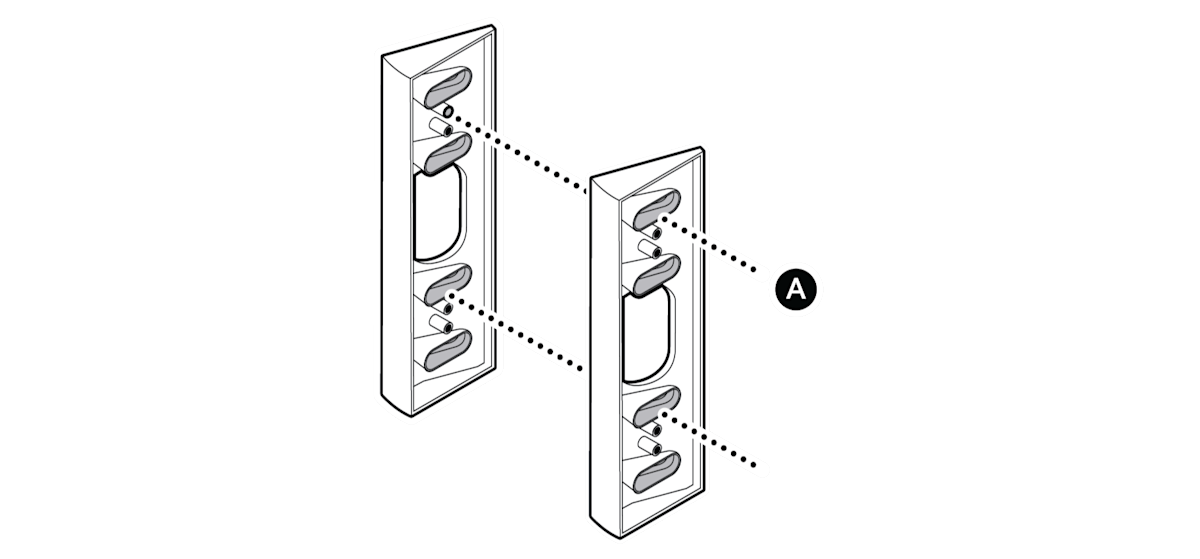Diagram showing two corner kits installed atop of one another.