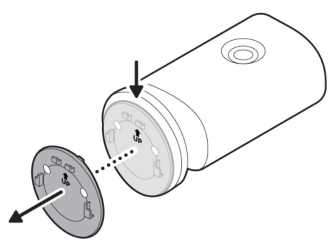 Illustration showing how to remove the mounting plate.