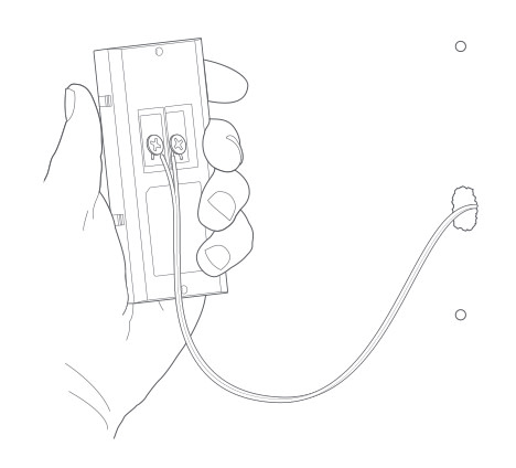 Internal power wires connected to Ring Doorbell terminal screws.