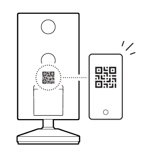 Illustration of the QR code on the back of the device.