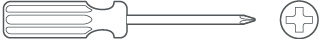 Illustration of a cross point screw driver needed for installation.