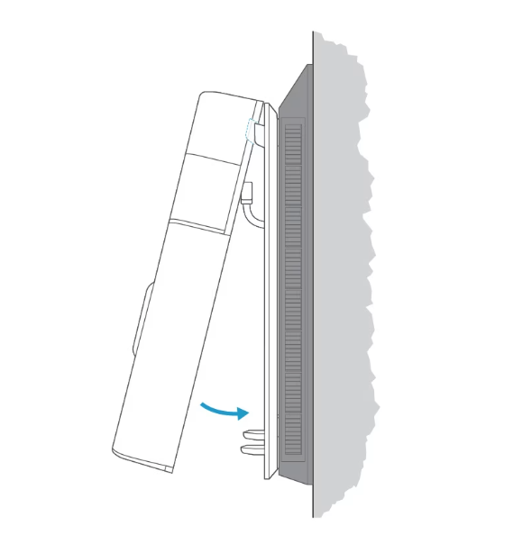 Illustration of mounting doorbell with built-in battery on Solar Charger.