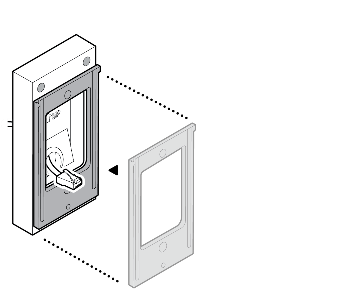 Mounting bracket with arrows displaying placement
