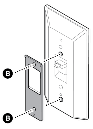 An example of the doorbell's mounting bracket being installed to the solar charger using the included screws.