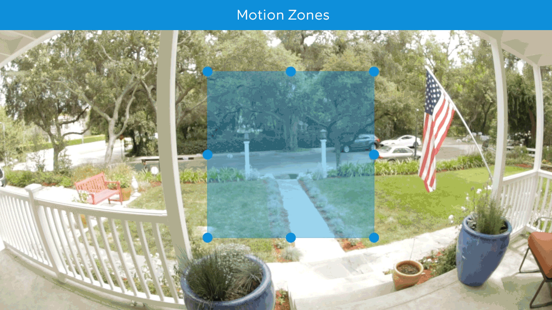 An animated example of creating separate Motion Zones on your Video Doorbell.