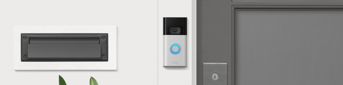 Ring Video Doorbell 2 on a modern home's front door.