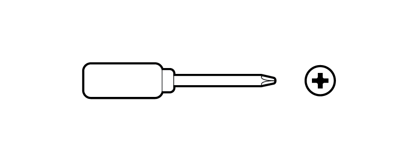 Illustration of a cross point screw driver needed for installation.