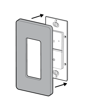 Illustration to show the wall plate being reattached to the switch.