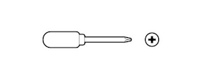 Illustration to show a Phillips head screwdriver