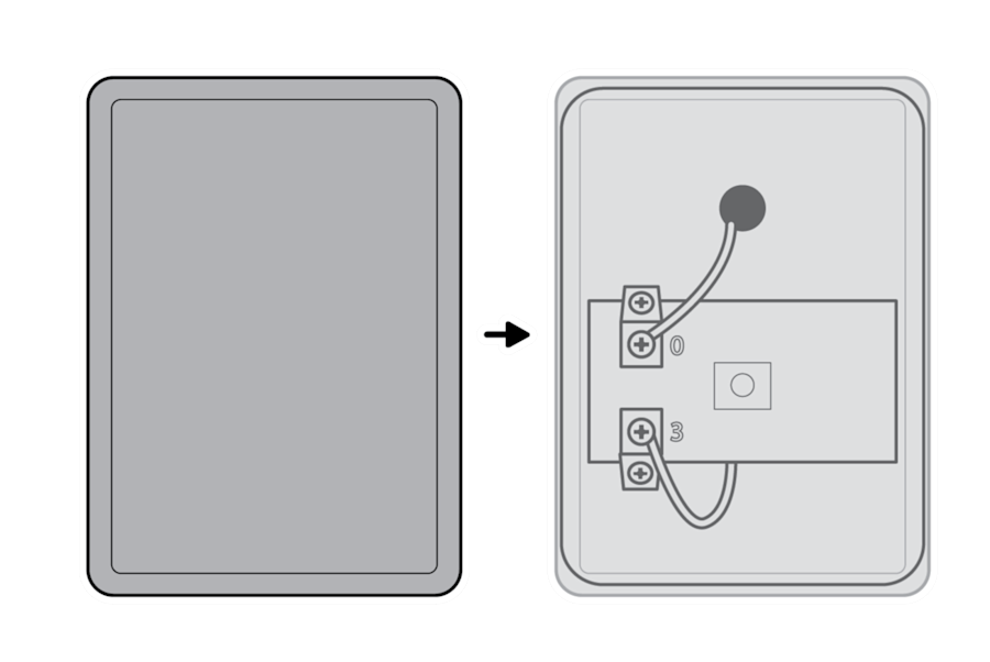 Illustration to show removal of the chime cover from your existing doorbell system.