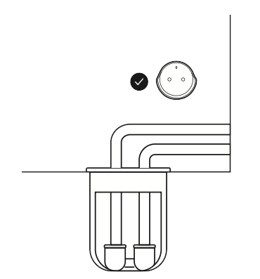 Illustration showing to place the monitor in a leak prone area. 