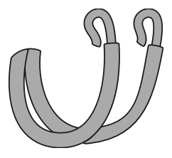 Illustration of in-home chime wiring shaped into a U for connecting to the doorbell.