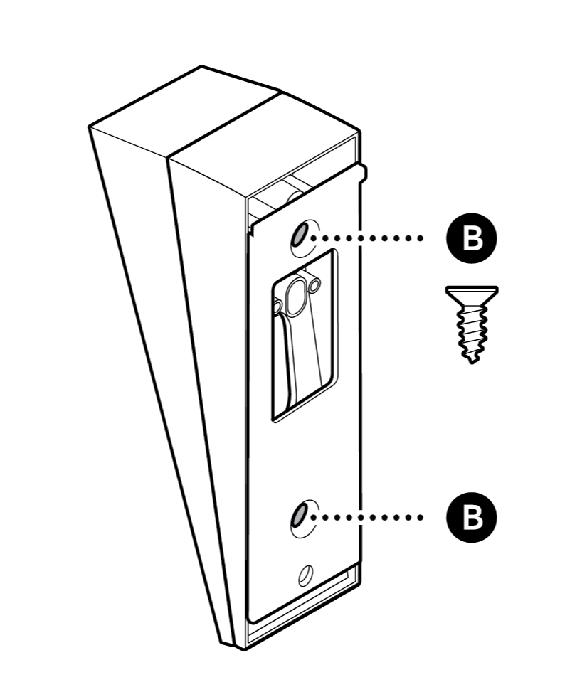 Illustration to show the screws to use to attach the mounting bracket to the wedge mount.
