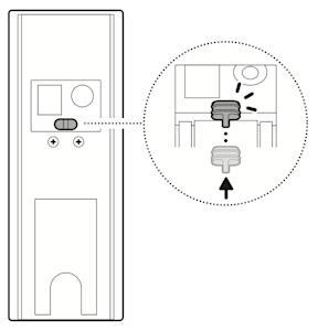 Illustration of the Battery Doorbell (2nd Gen) showing the plug securely in place after being removed and replaced.