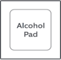 Illustration of alcohol pad for Car Cam installation that comes in the package.