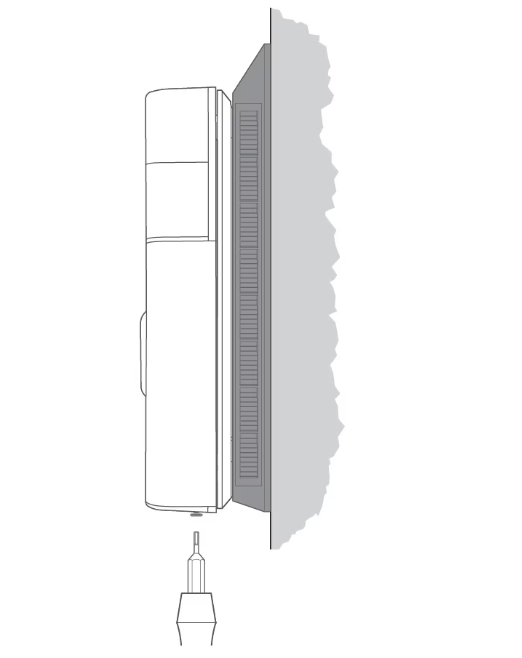 Illustration inserting security screw in doorbell on Solar Charger.