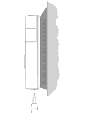 Illustration inserting security screw in doorbell on Solar Charger.