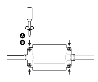 Illustration to show mounting for the power adapter with the included anchors and screws.