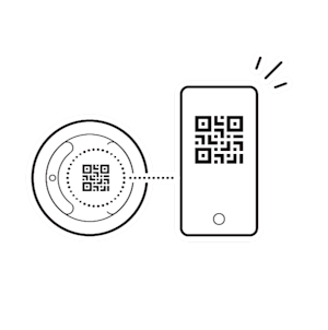 Illustration to show the location of the QR code on the Panic Button (3rd Gen).