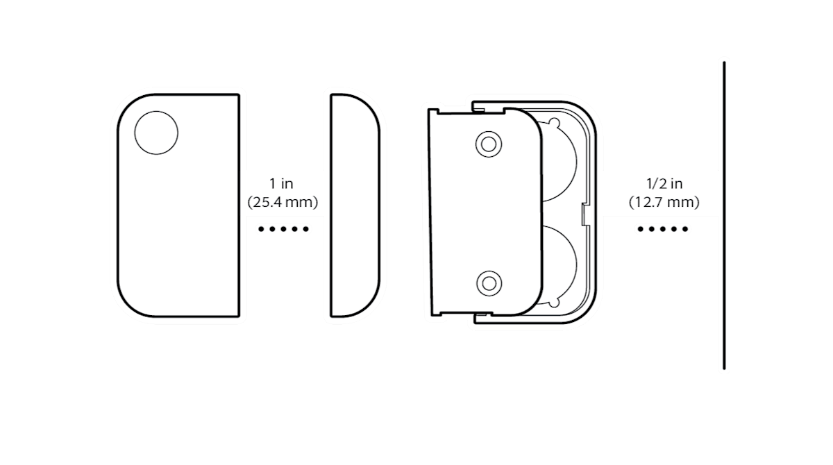 Illustration to show the correct distances between a sensor and magnet.