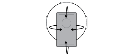 Directional arrows showing rotation and movement patterns