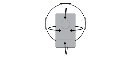 Directional arrows showing rotation and movement patterns