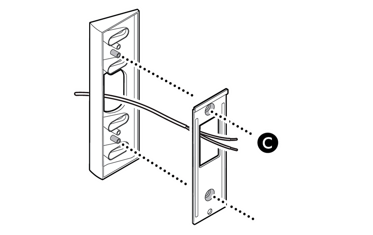 Technical diagram showing mounting bracket assembly