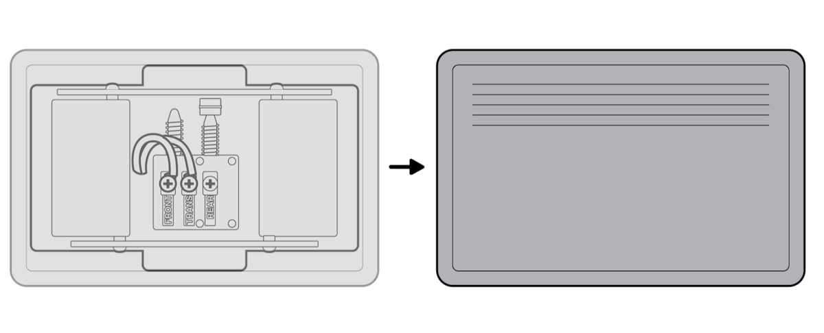Illustration demonstrating how to remove the cover of an in home internal chime kit. 