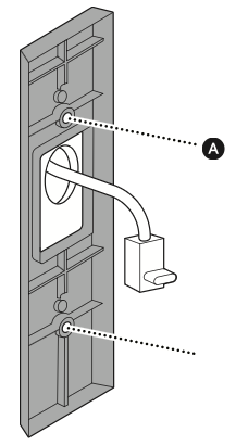 Illustration showing if installing your doorbell without a wedge or corner kit, install the spacer over the USB-C cable and wiring with the included screws.