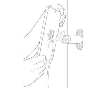 Illustration of hands adjusting a mounted solar panel to change the angle.
