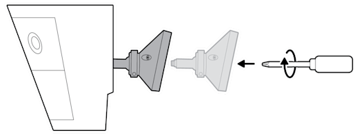 An illustration of the camera mount being installed on the back of the device.