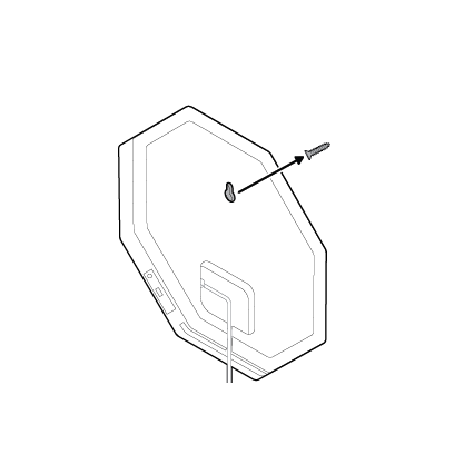 Illustration of mounting the Ring Indoor Illuminated Sign on a wall with a screw.