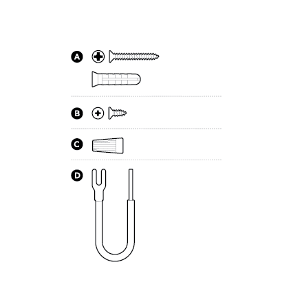 Illustration of included mounting hardware.