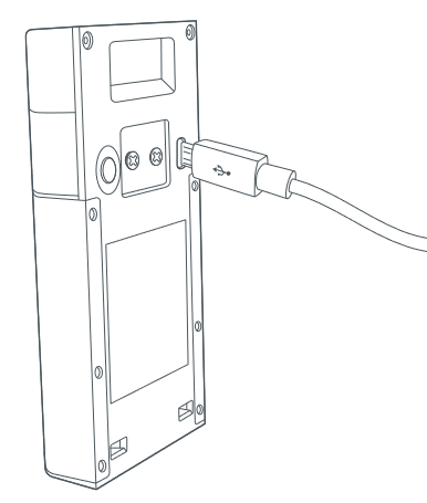Image showing back of Ring Video Doorbell (2nd Generation) and charging cable.