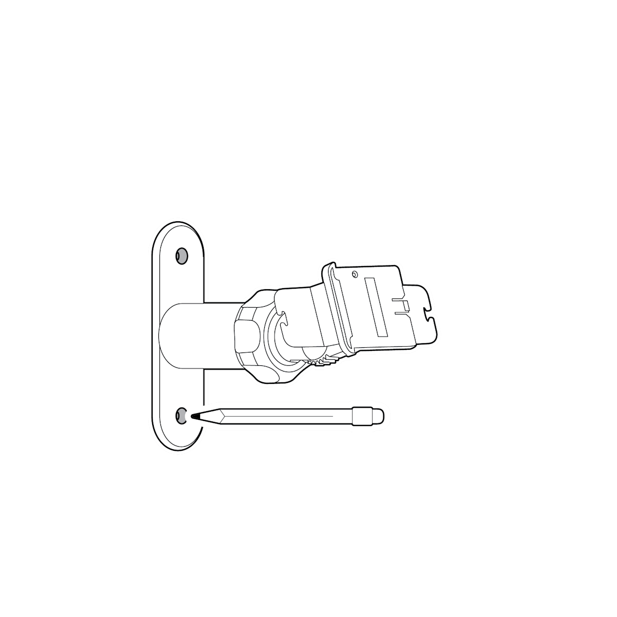 Pencil marking the drill holes to create a template for the Solar Panel mount