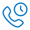 Illustration of icon showing a phone and clock; schedule a call.