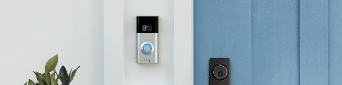 Ring Video Doorbell (2nd Generation) on a modern home's front door.