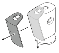 Illustration showing how to push down and detach from the bottom.