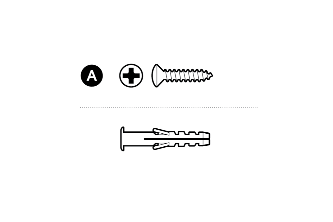 Illustration to show the screws and wall plugs included with your Outside Door Sensor.