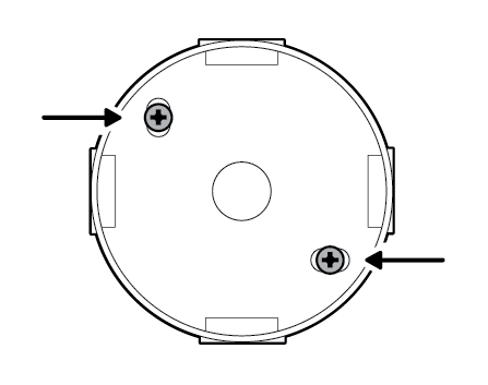 Illustration showing placement of the screws for junction box installation