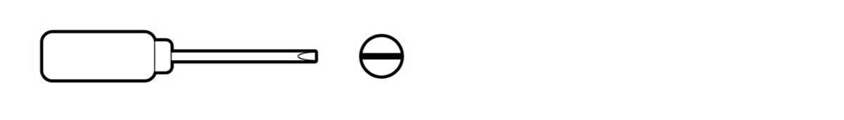 Simple line drawing of a flathead screwdriver