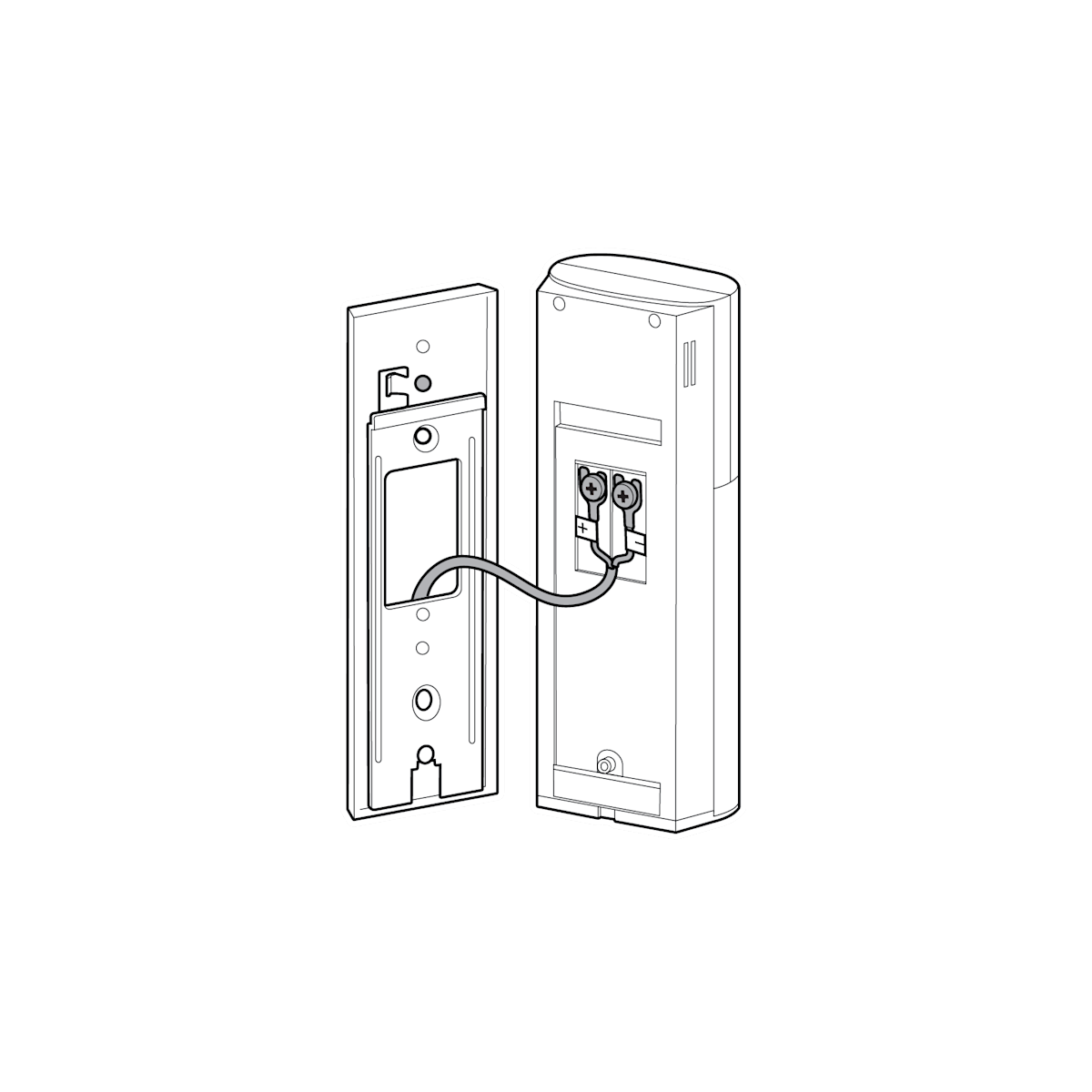 Illustration showing the terminal connection 