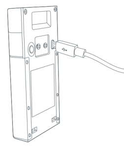 Charging Ring Video Doorbell (2nd Generation) battery with micro-USB charging cable.